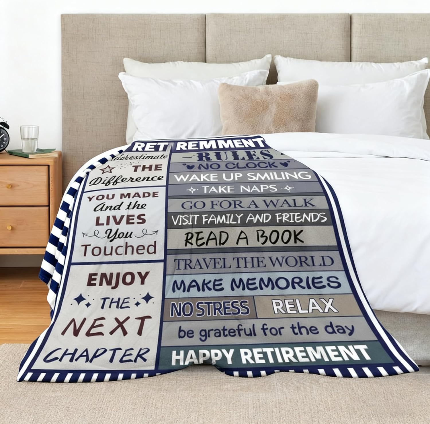 Retirement Blanket for Men – Soft Flannel Throw with Heartfelt Letter Print, Inspirational Retirement Gifts for Dad, Husband, Colleague or Friend, Cozy Blanket for Home, Sofa and Travel 60x50 Inches - Image 4