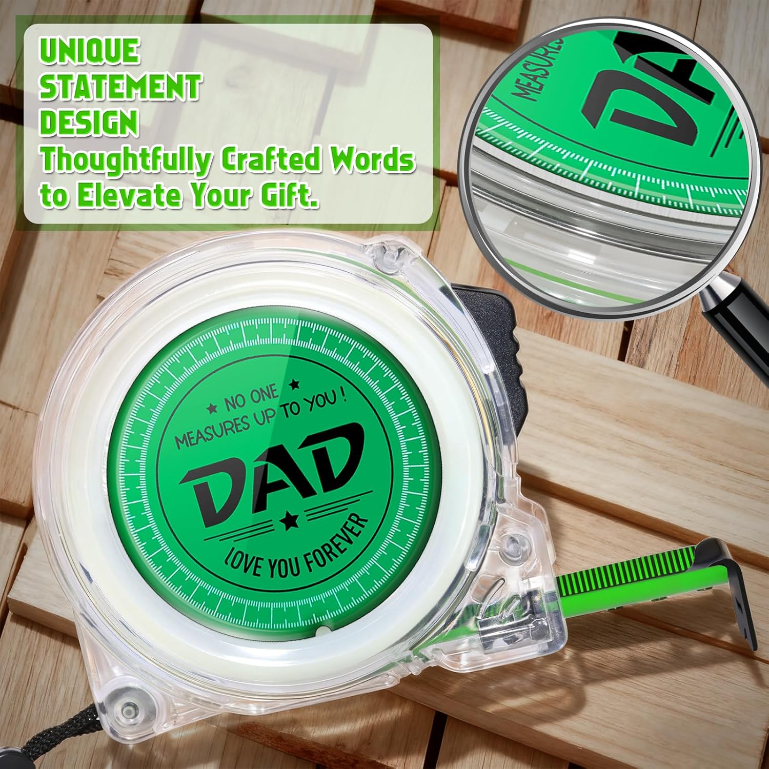 Gifts for Fathers Day Dad Gifts, Personalised Christmas Birthday Anniversary Presents for Dad from Daughter, Son Tape Measure(5M/16FT-Clear) - Image 6