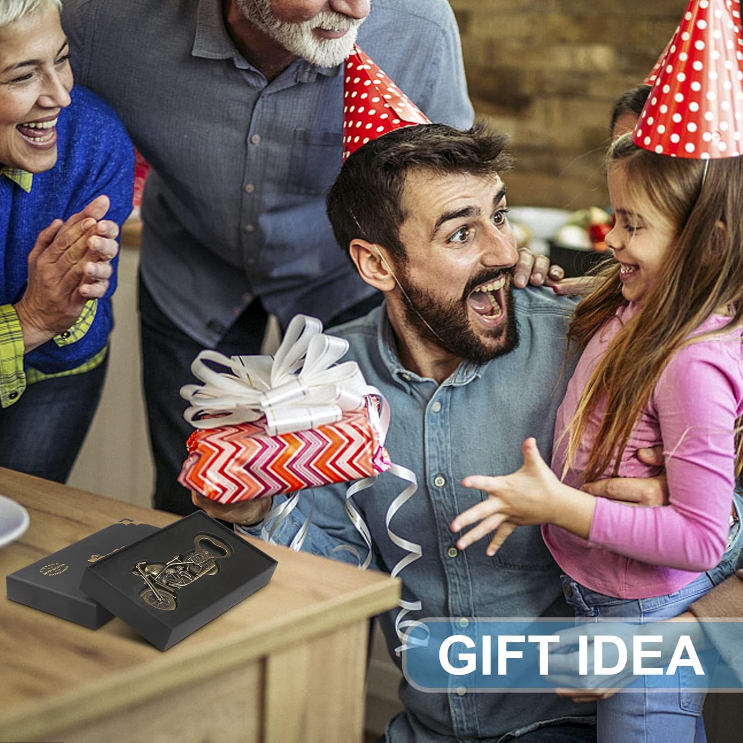 Motorcycle Beer Christmas Gifts for Men, Dad, Him, Unique Vintage Motorcycle Beer Bottle Opener Birthday Gift for Men Father Husband Boyfriend, Stocking Stuffers Gift from Daughter Son Wife - Image 5