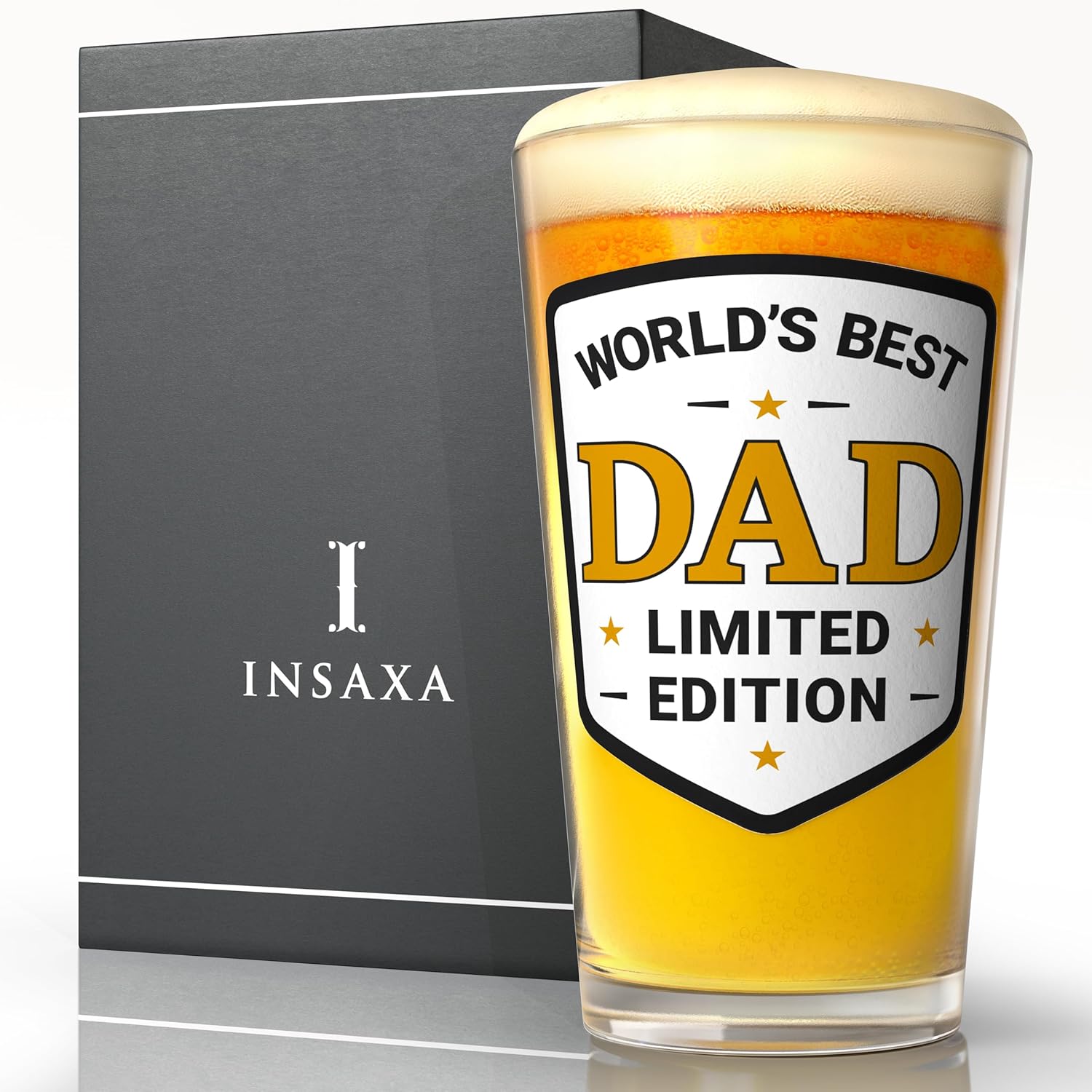 Dad Gifts - World's Best Dad Beer Glass (1 Pint/570ml) Father's Day Gifts Presents for Birthday Gift for Christmas Pint Glass Gift - Image 2