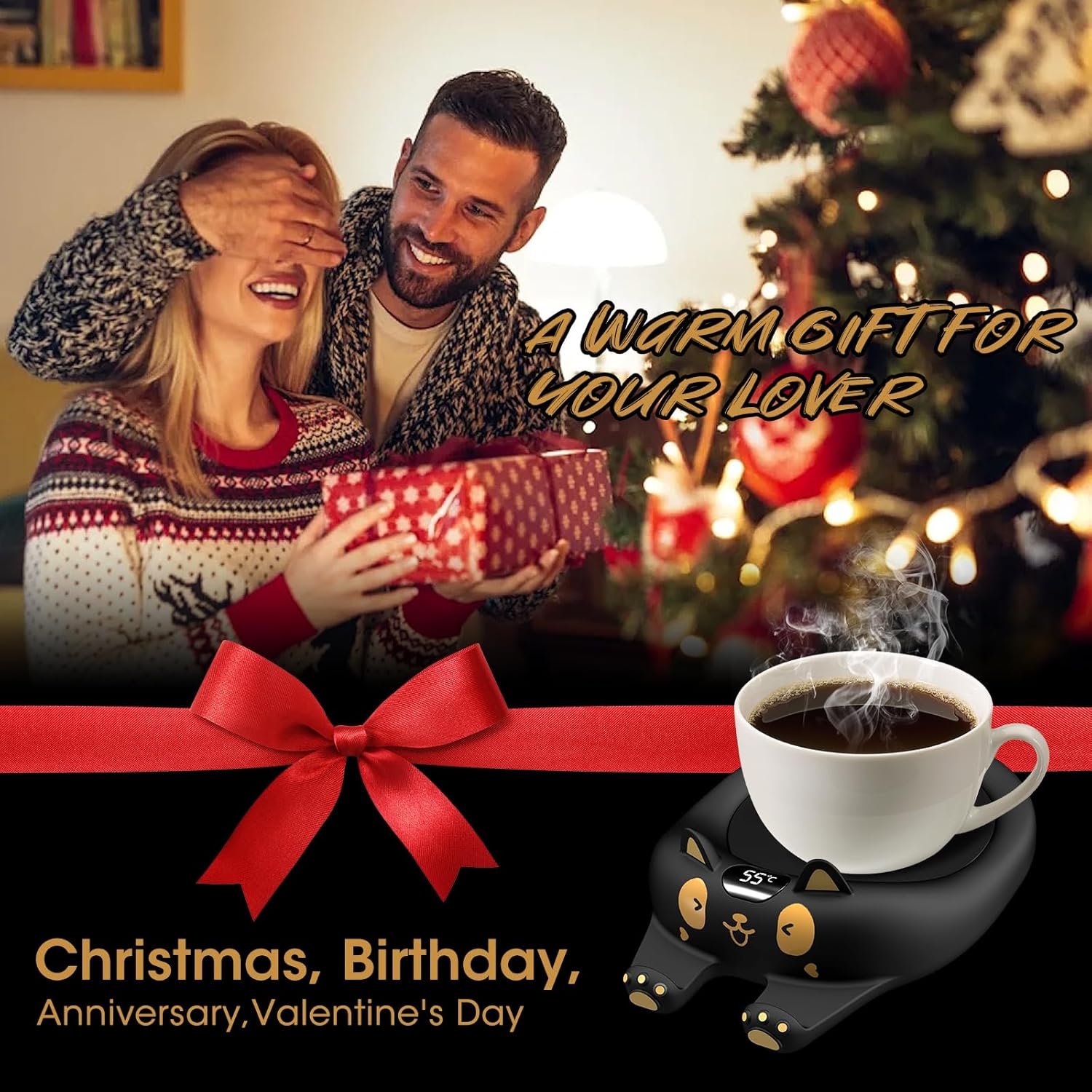 MQFORU Mug Warmer,Coffee Warmer for Desk Candle Warmer Auto Shut Off,Coffee Cup Warmer with 3 Temp Settings,Electric Beverage Warmer Plate for Coffee,Tea,Water Milk and Cocoa - Image 2