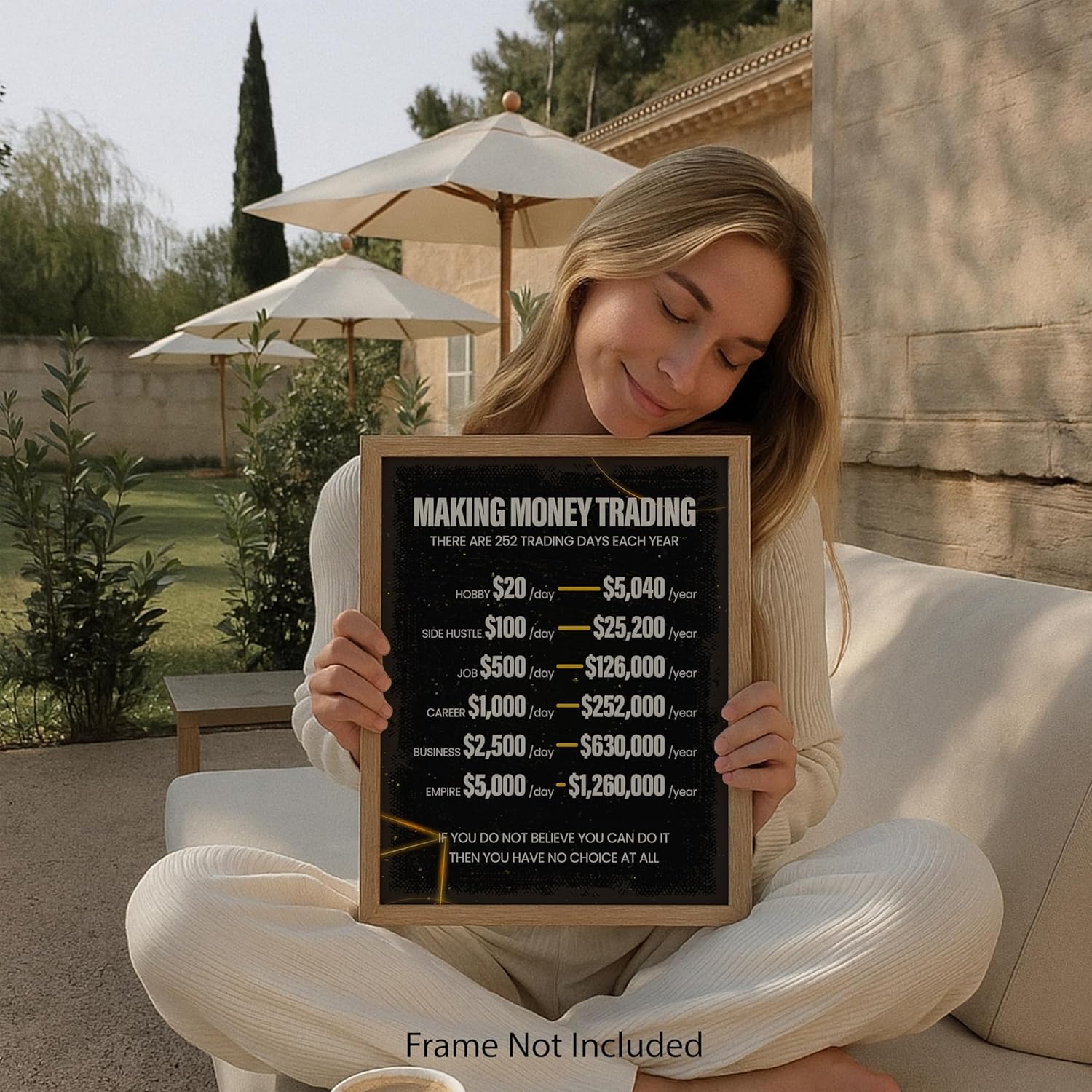 ZUKIY Making Money Trading - Motivational Stock Market Poster - 8x10 Unframed Print for Office or Trading Desk - Inspirational Wall Art for Investors, Day Traders, and Financial Enthusiasts - Image 4