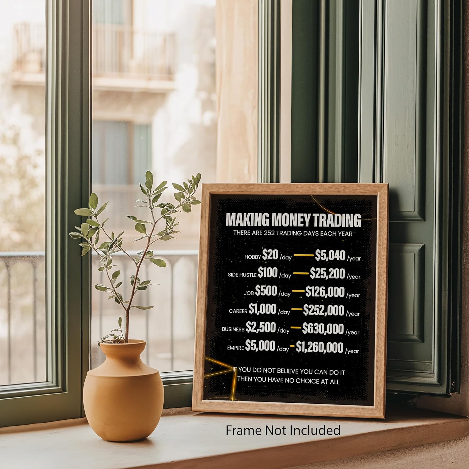 ZUKIY Making Money Trading - Motivational Stock Market Poster - 8x10 Unframed Print for Office or Trading Desk - Inspirational Wall Art for Investors, Day Traders, and Financial Enthusiasts - Image 6