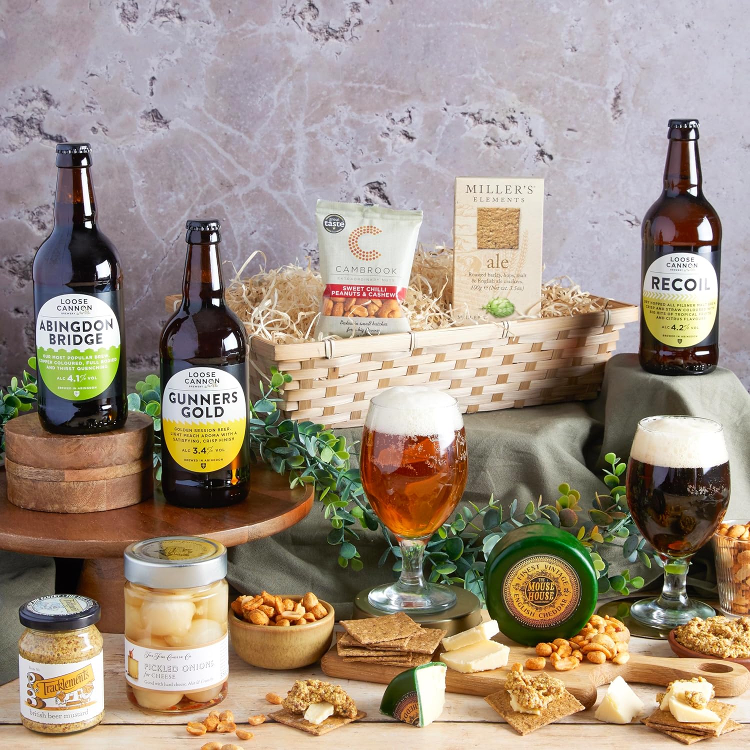 Ploughmans Beer & Cheese Hamper For Men - Trio of Fine British Ales & Premium Snacks - Beer Gifts, Birthday Hamper Food Gifts For Men, Gourmet Hamper Gift Set, By Clearwater Hampers - Image 2