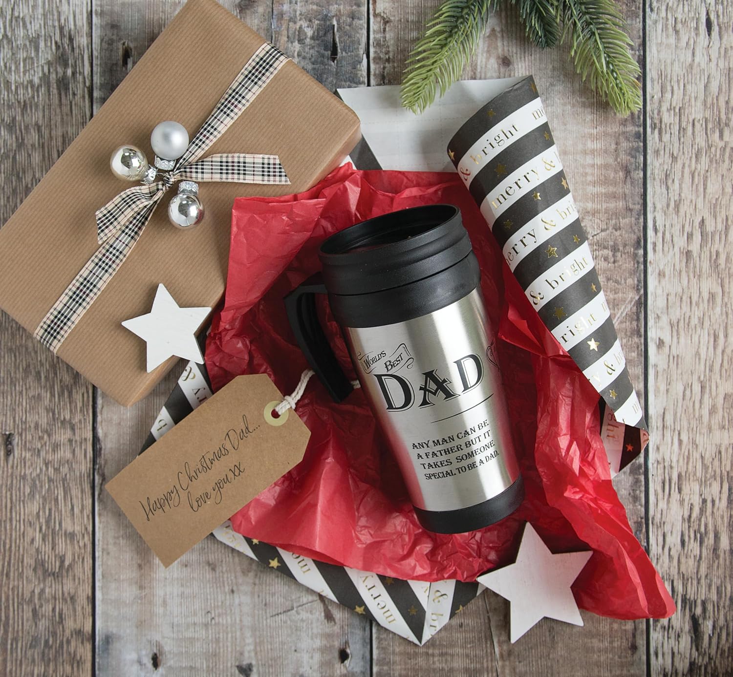 Arora 8836 World's Best Dad Travel Mug, Stainless Steel - Image 3