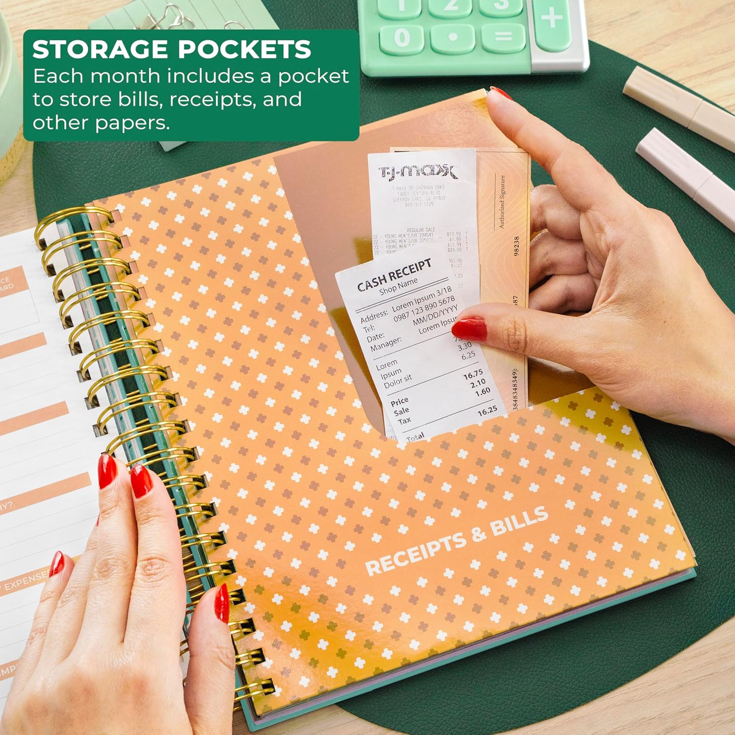 Clever Fox Budget Planner & Monthly Bill Organizer with Pockets. Expense Tracker Notebook, Budgeting Journal and Financial Planner Budget Book to Control Your Money. Large Size – Turquoise - Image 7