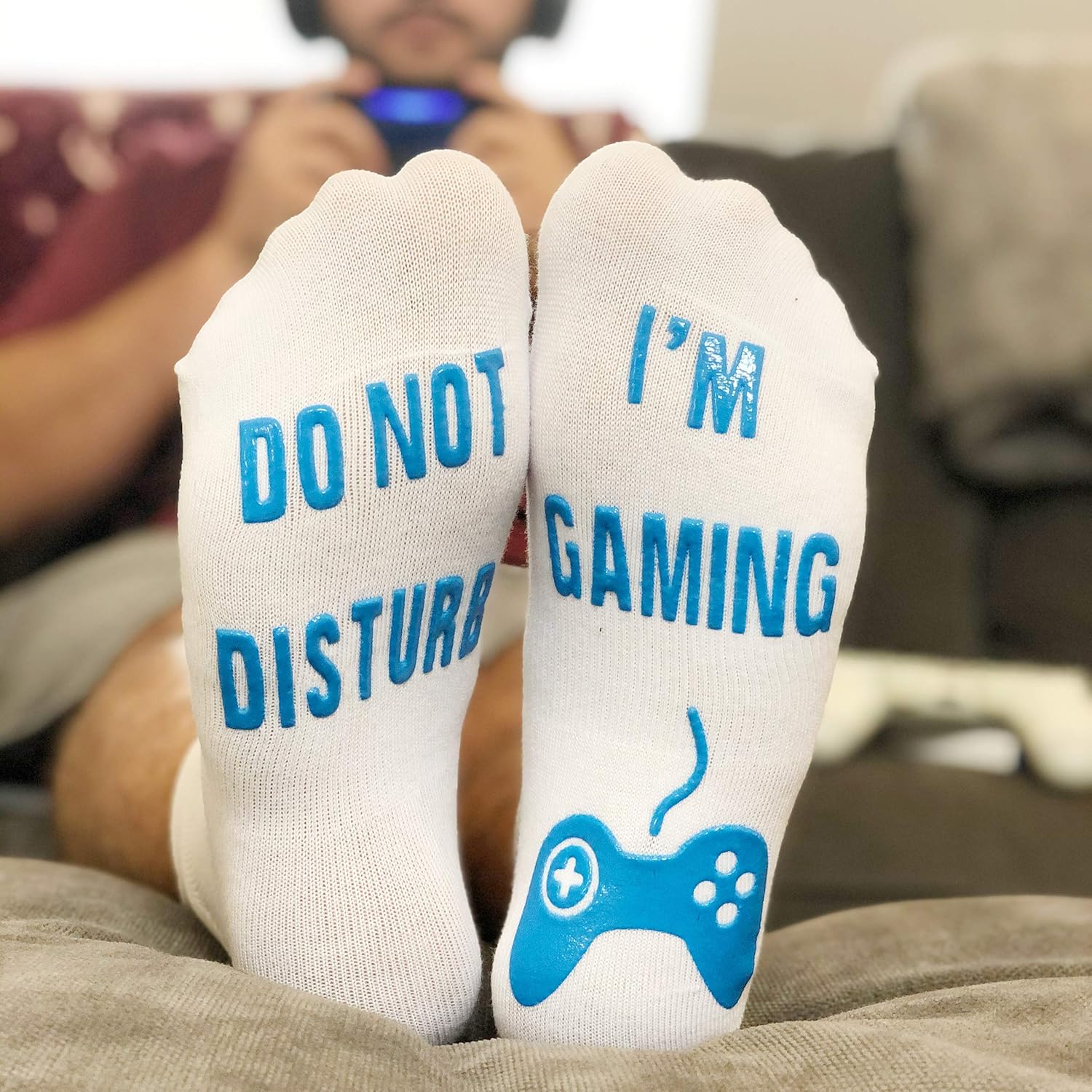 ''Do Not Disturb I'm Gaming" Funny Socks - Great Novelty Gift For Gamers Who Have Everything! - Image 2