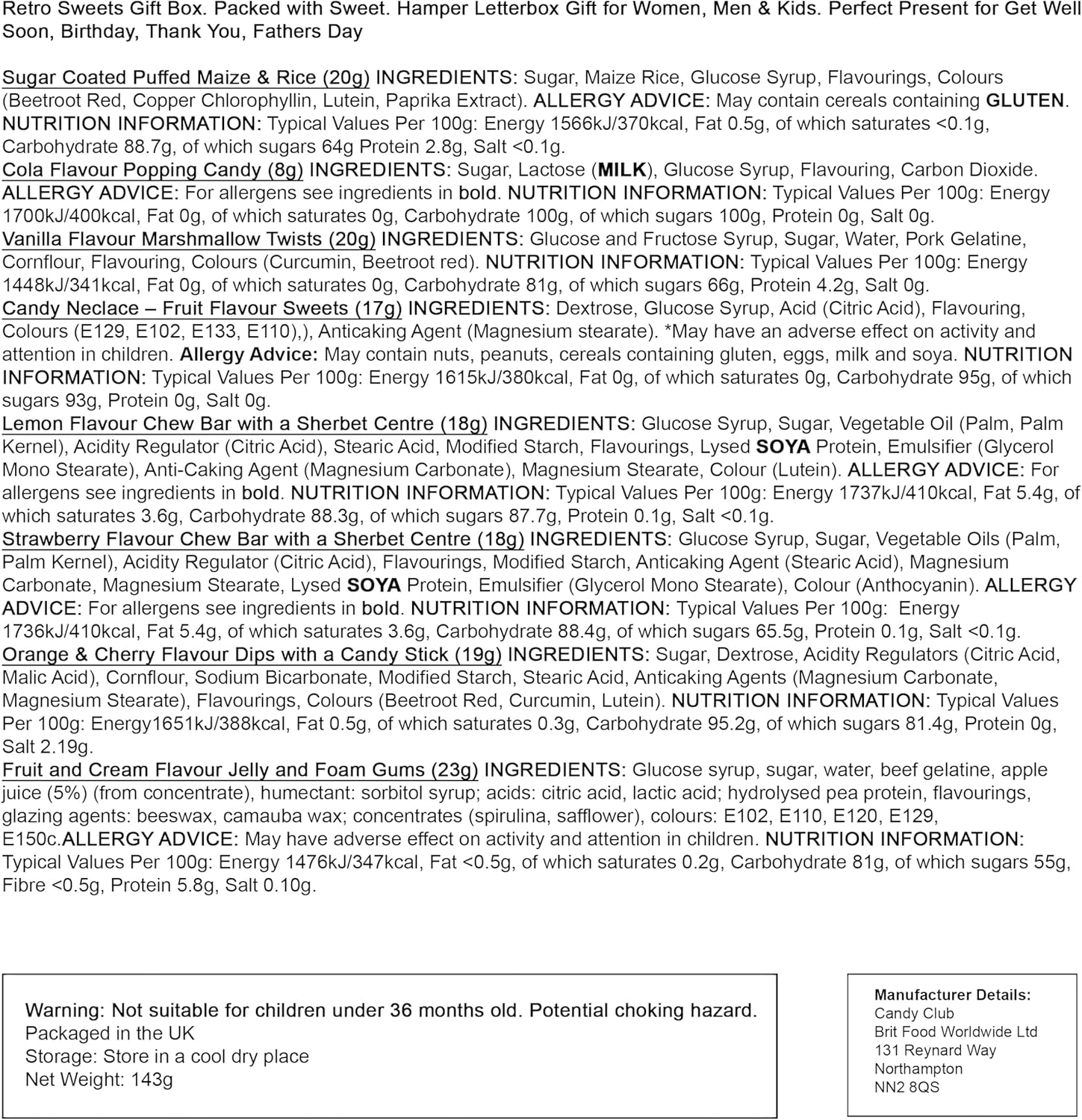 Retro Sweets Gift Box. Packed with Sweet. Hamper Letterbox Gift for Women, Men & Kids. Perfect Present for Get Well Soon, Birthday, Thank You, Fathers Day - Image 7