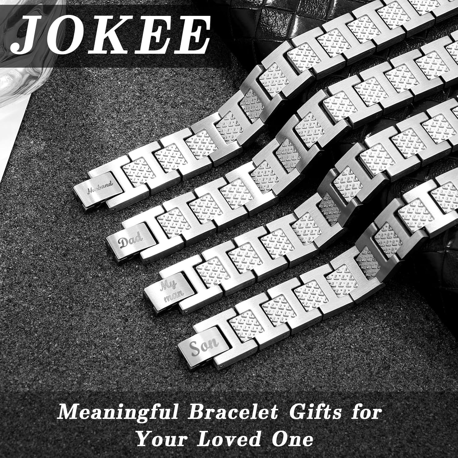 Bracelet Gifts for Men Boys Dad Son Husband Stainless Steel Chain Bracelet Jewellery Presents for Birthday Fathers Day Christmas Valentines Day with Gift Box - Image 5