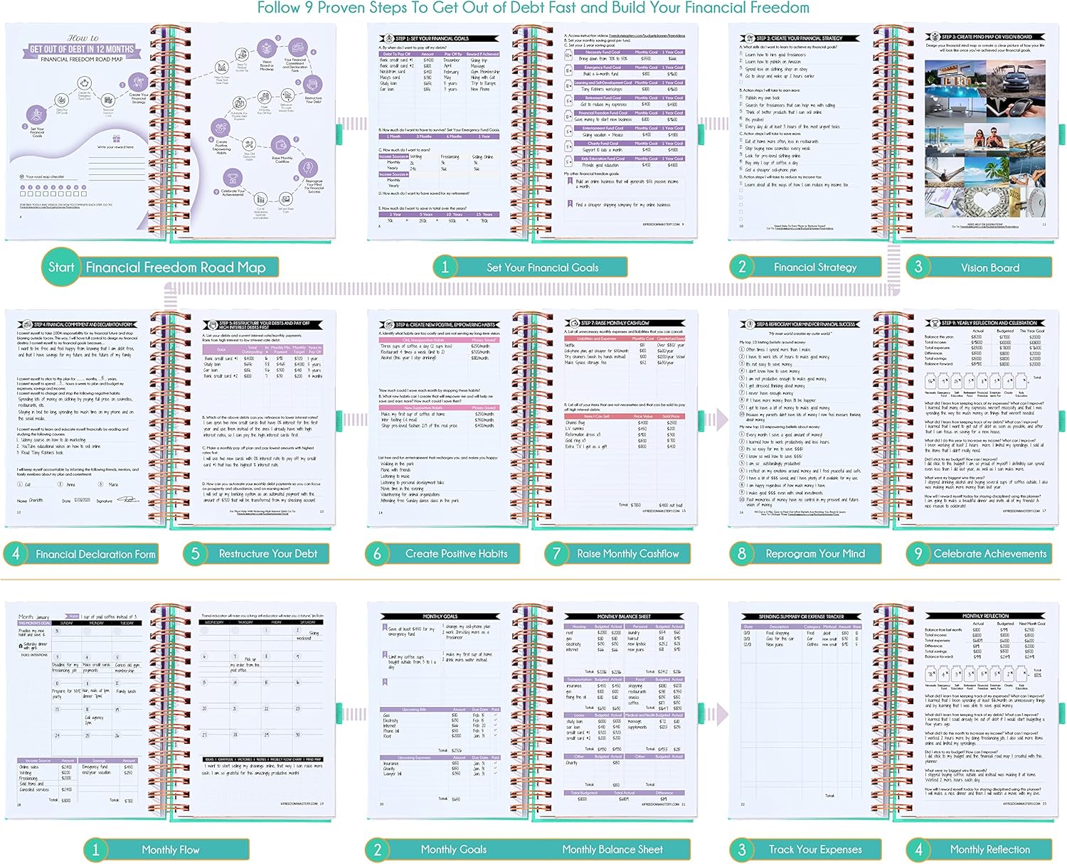 Budget Planner and Monthly Bill Organizer + Cash Envelope Buget Sytem | Finance Planner, Bill Payment Tracker & Money Saving with Panduo App | Money Mindset Journal for Attracting Financial Abundance - Image 6
