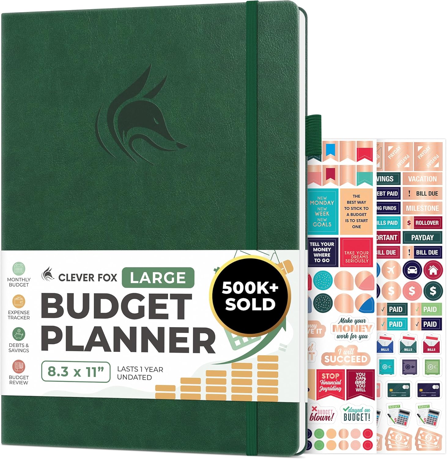 Clever Fox Budget Planner - Expense Tracker Notebook. Monthly Budgeting Organizer, Finance Logbook & Accounts Book, Bill Tracker, A4 (Dark Green)