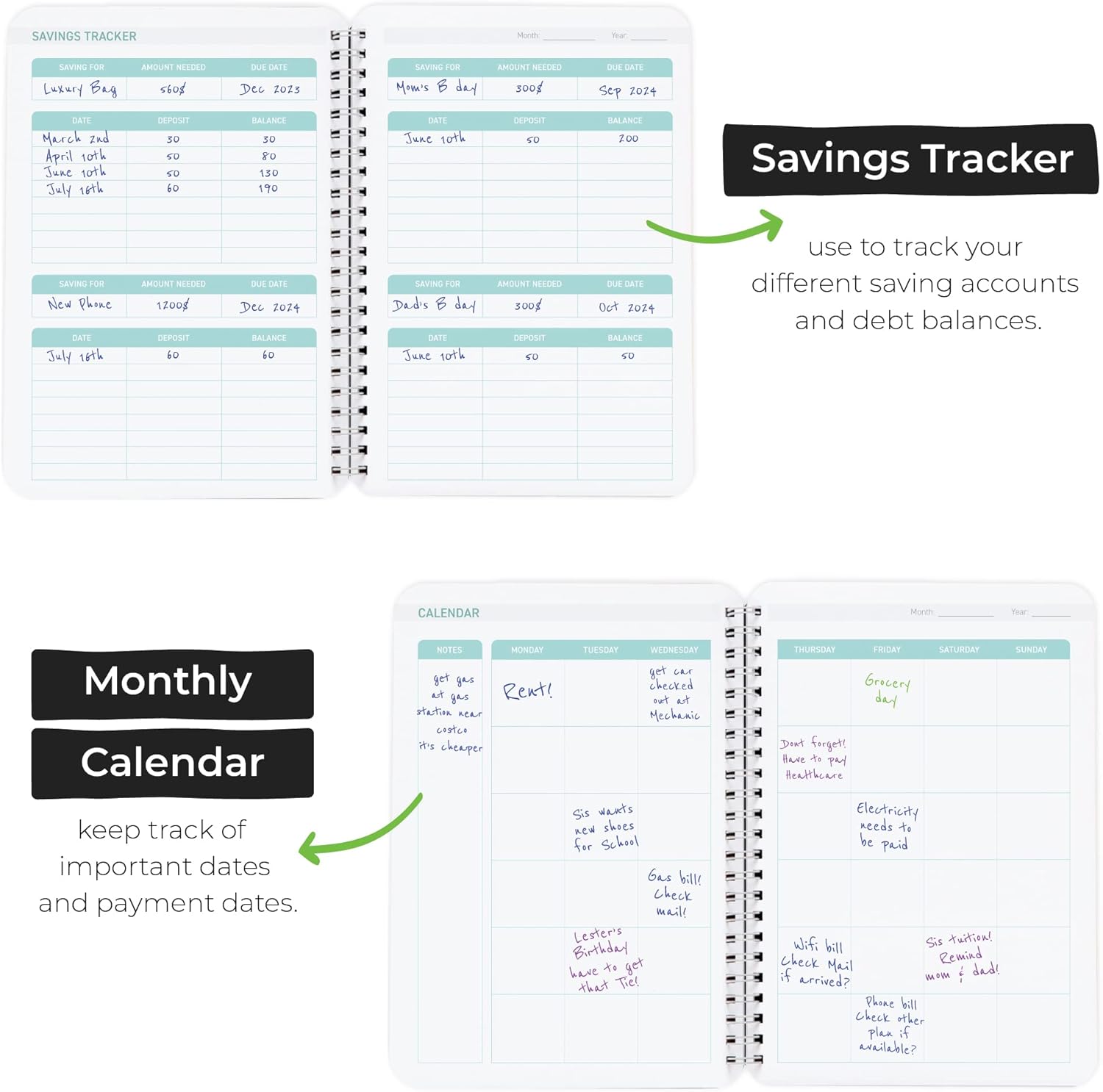 WallDeca - Undated Budget Planner, Expense Tracker Notebook, Monthly Budgeting Journal, Finance Planner & Accounts Book to Take Control of Your Money - Image 4