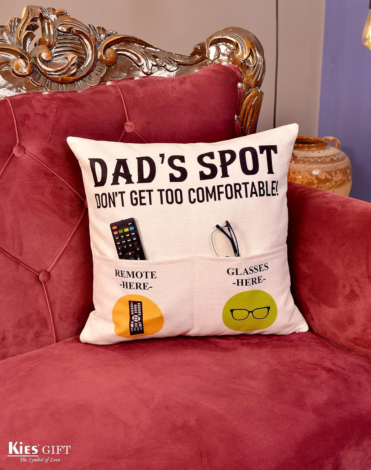 CROWNLY® Gifts for Dad Gift from Daughter Son Daddy Birthday Cushion Cover - Image 8