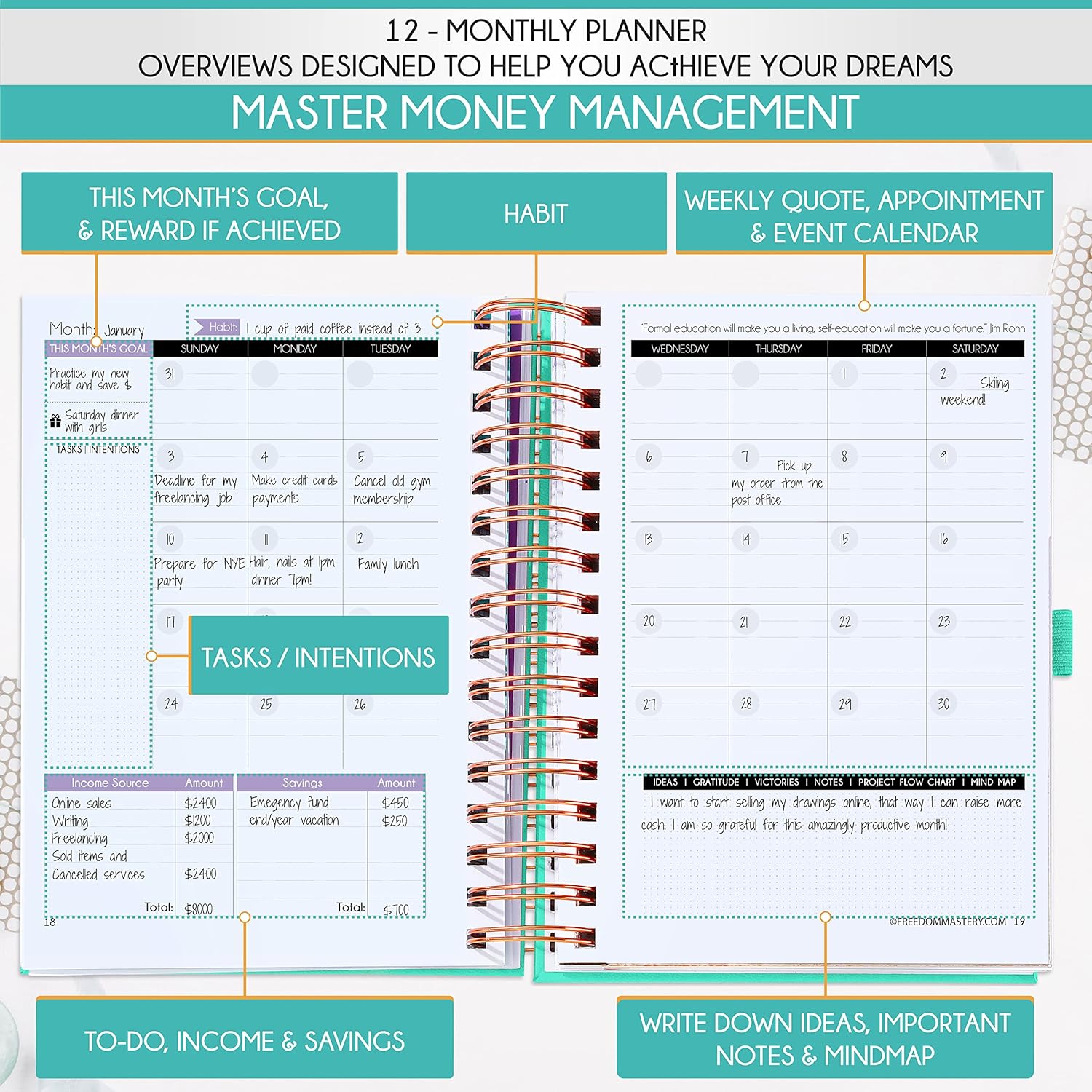 Budget Planner and Monthly Bill Organizer + Cash Envelope Buget Sytem | Finance Planner, Bill Payment Tracker & Money Saving with Panduo App | Money Mindset Journal for Attracting Financial Abundance - Image 5