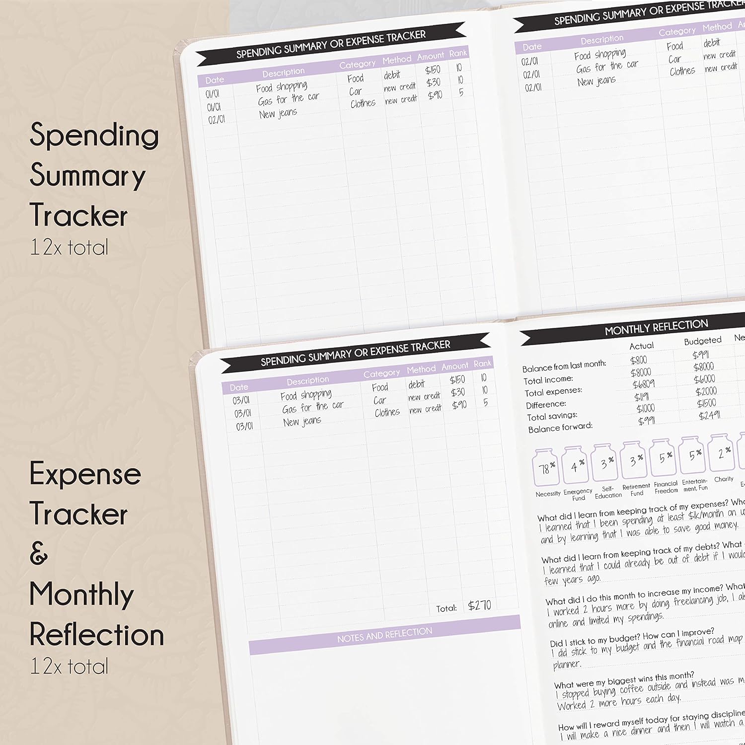Financial Planner - Monthly Budget Planner & Monthly Bill Organizer | A 12-Month Journey to Financial Freedom | Bill Payment Tracker Organizer, Debt, Expense Tracker & Money Saving with Pockets - Image 7