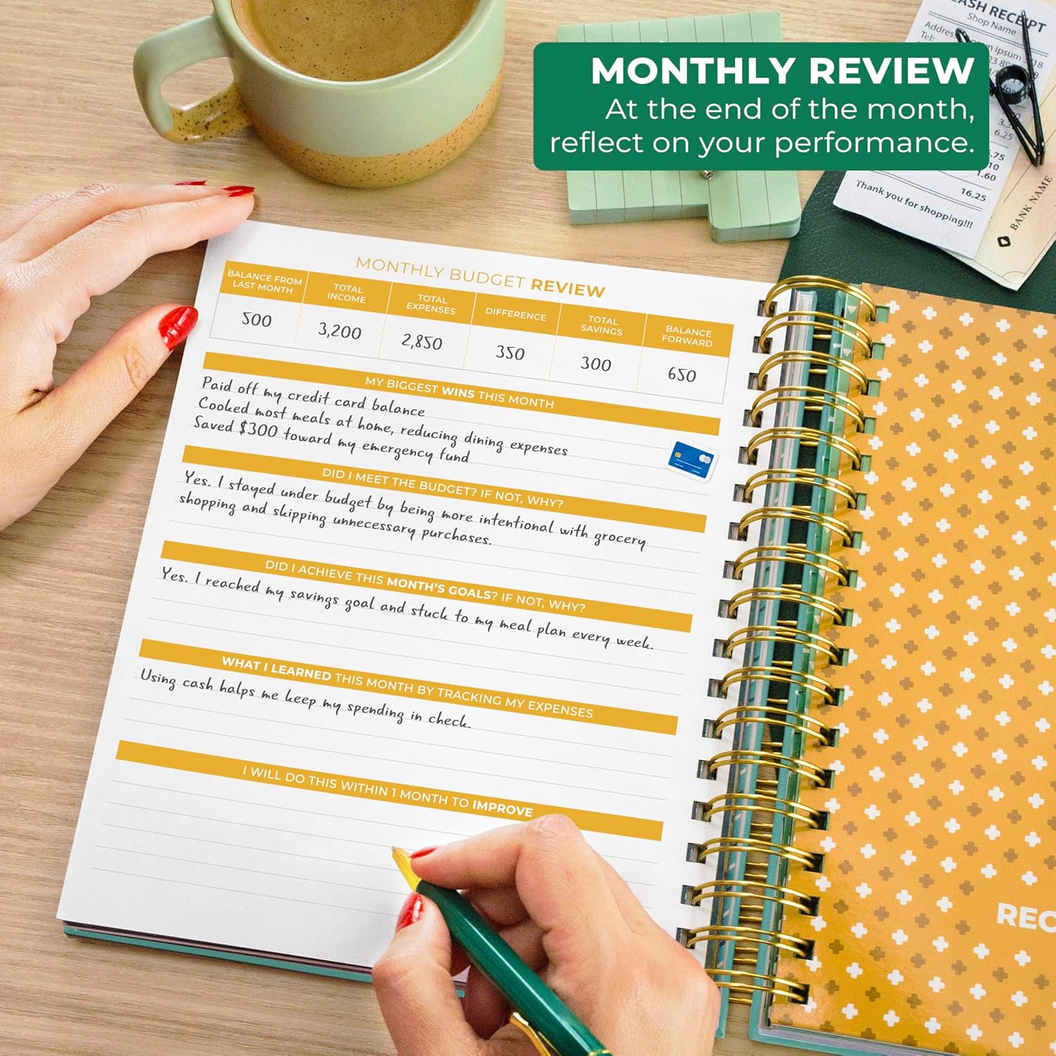 Clever Fox Budget Planner & Monthly Bill Organizer with Pockets. Expense Tracker Notebook, Budgeting Journal and Financial Planner Budget Book to Control Your Money. Large Size – Turquoise - Image 8