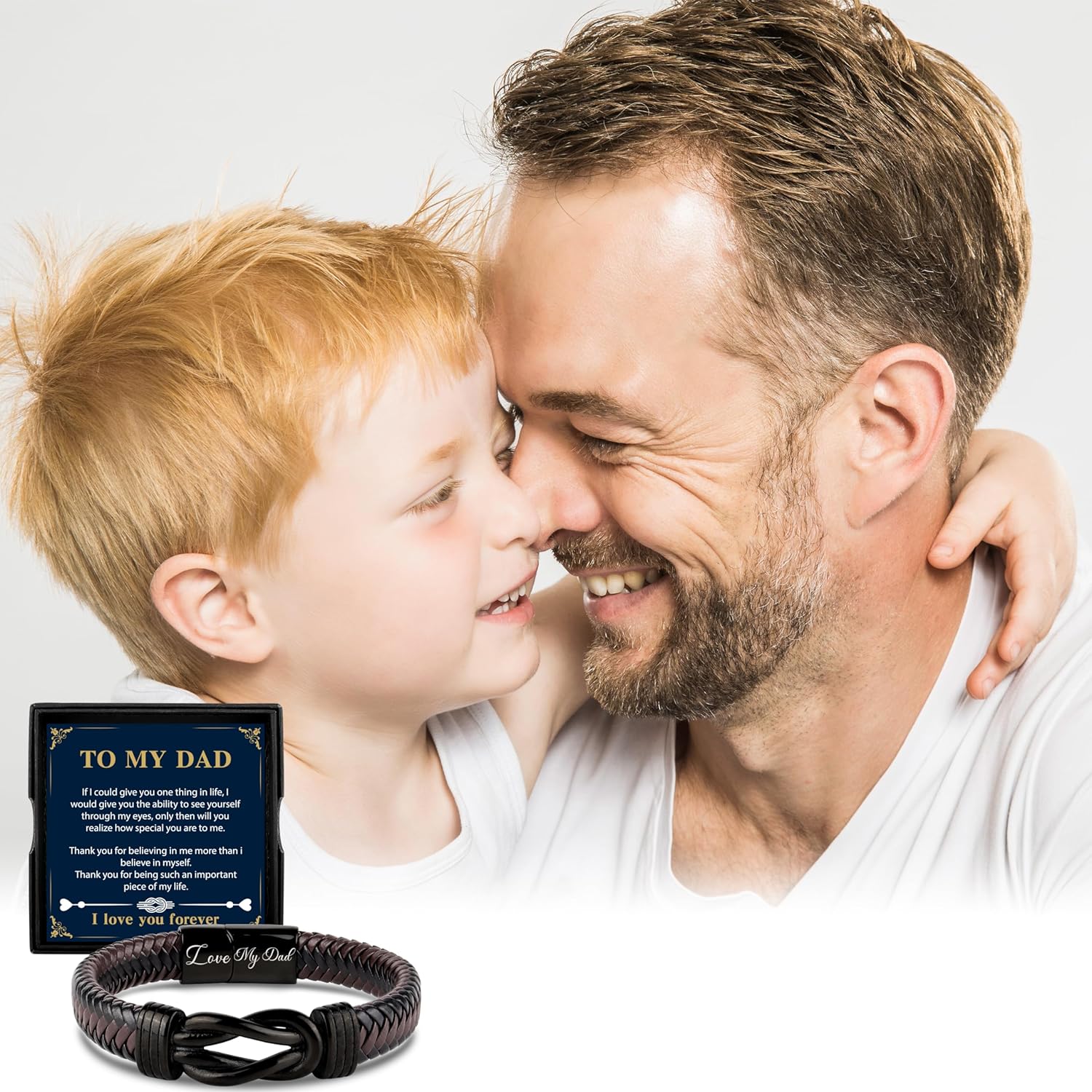 Gifts for Dad Grandad Mens Leather Bracelet Fathers Day Birthday Christmas Gifts - Image 6