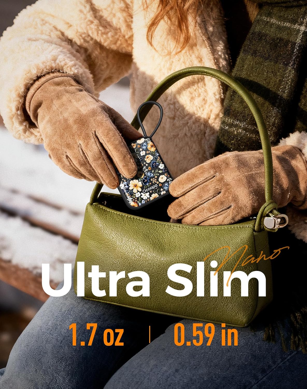 OCOOPA Hand Warmers Rechargeable 2 Pack, 7Hrs*2 Long Heat, 0.6" Ultra Slim Fits Pocket Gloves, 3 Heat Levels, UL Certified Electric Handwarmer, Gifts for Christmas,Winter Essential,UT5 Nano - Image 2