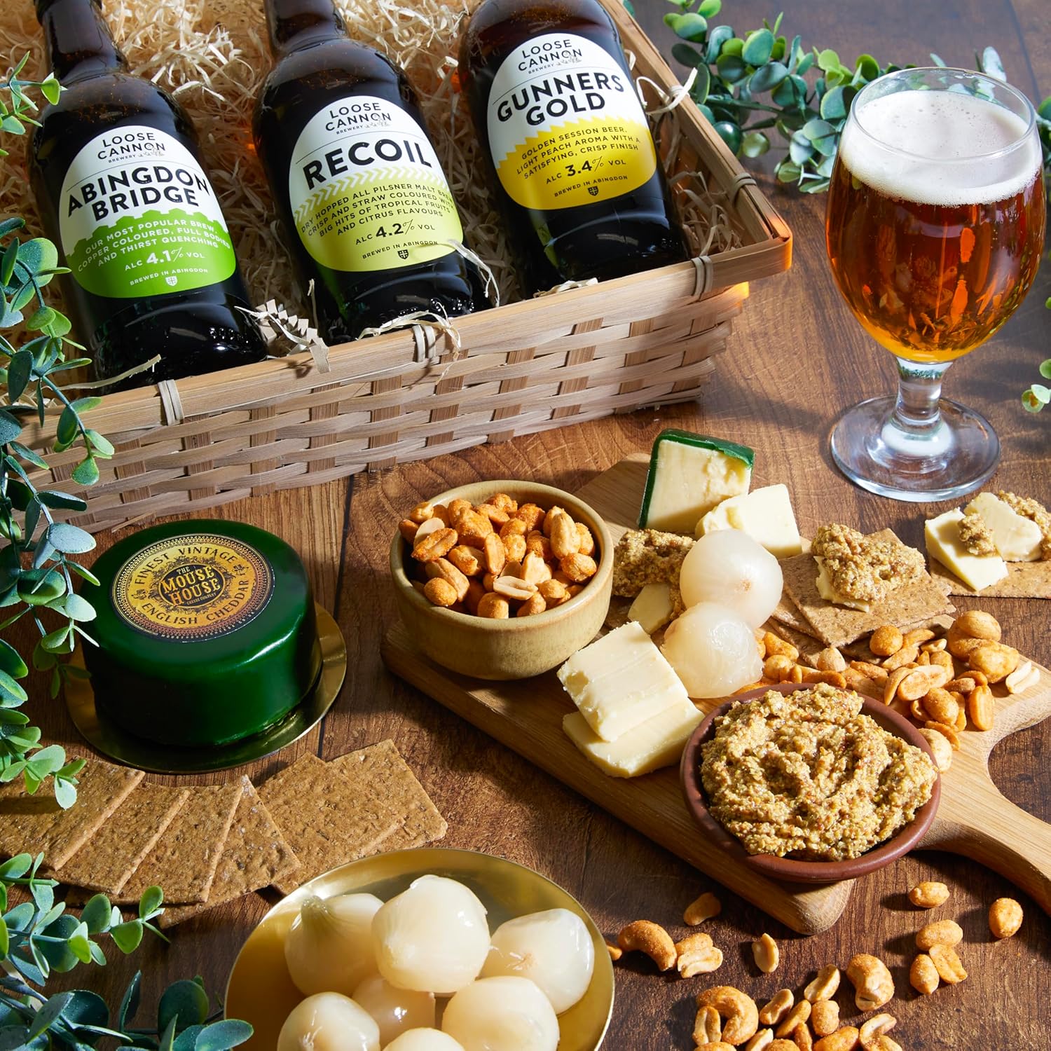 Ploughmans Beer & Cheese Hamper For Men - Trio of Fine British Ales & Premium Snacks - Beer Gifts, Birthday Hamper Food Gifts For Men, Gourmet Hamper Gift Set, By Clearwater Hampers - Image 3