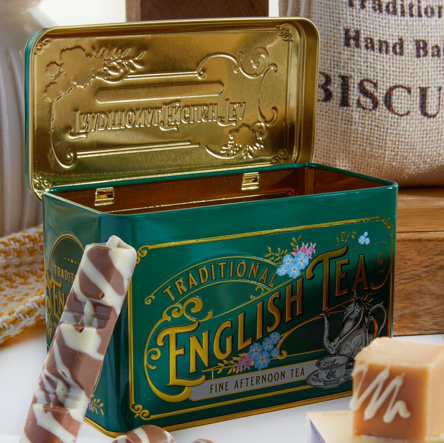 Traditional Treats Gift Hamper | Premium Chocolate, Biscuits, Cake, Coffee, Tea & Fudge | Gourmet Food Hamper for Men & Women | Luxury Gift for Birthdays, Thank Yous & Father's Day - Image 4