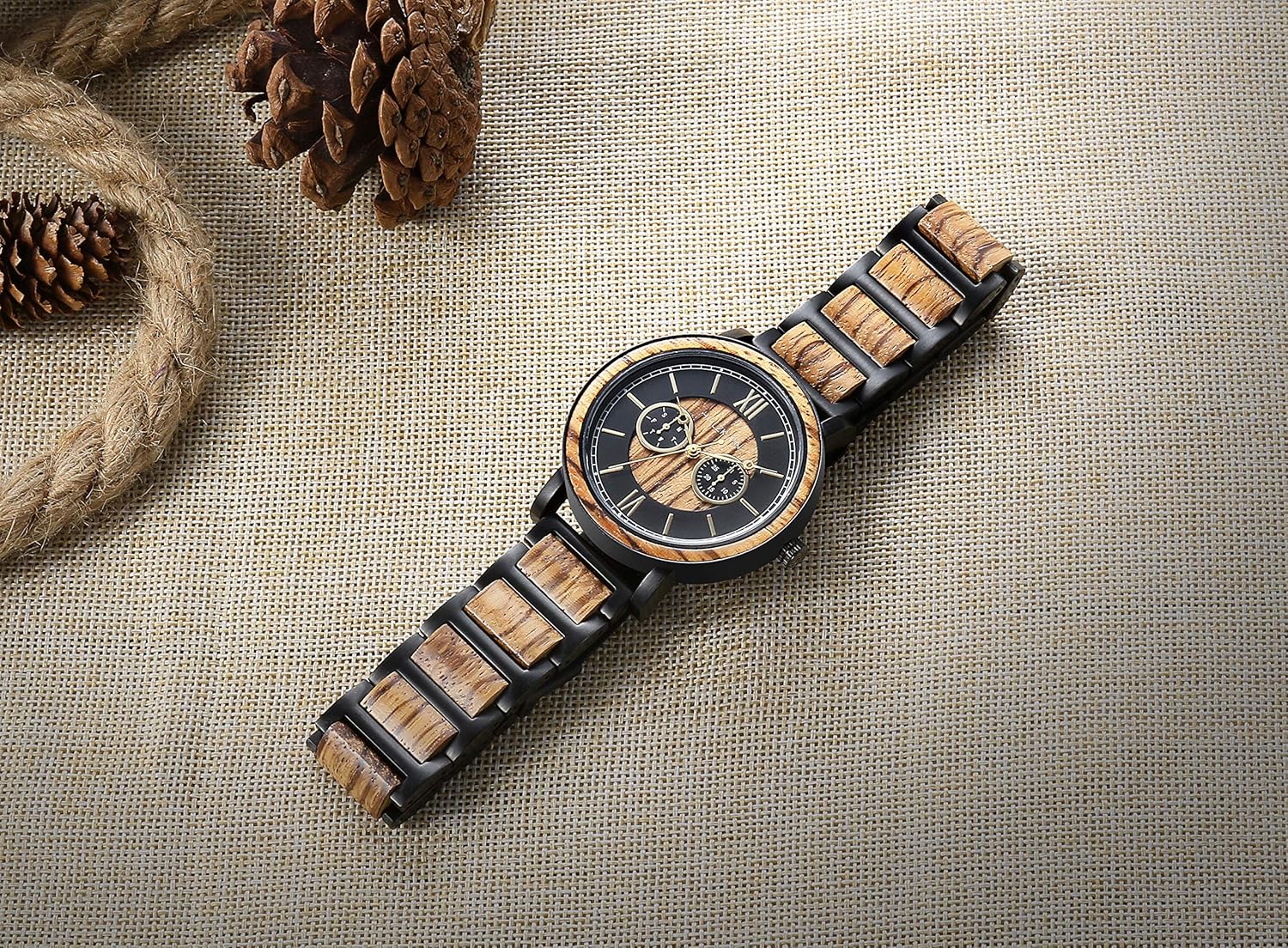 Kenon Engraved Wooden Watch Gift for Husband Boyfriend My Man Fiancé, Customized Personalized Wood Watches for Men Valentine's Day Anniversary Birthday Gift - Image 5