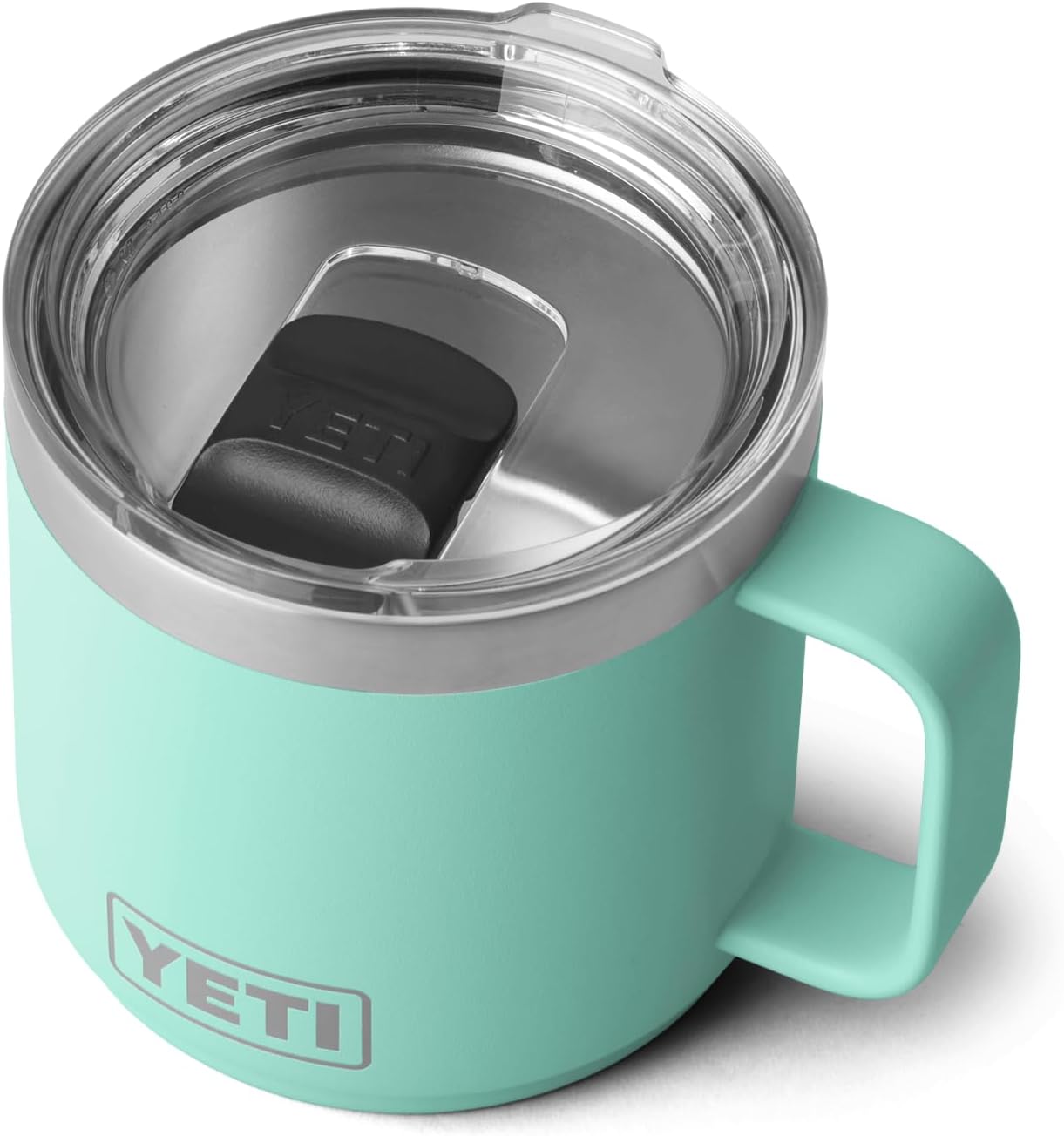 YETI Rambler Mug, Vacuum Insulated Stainless Steel Stackable Mug with Magslider Lid, Seafoam, 14 oz (414 ml)