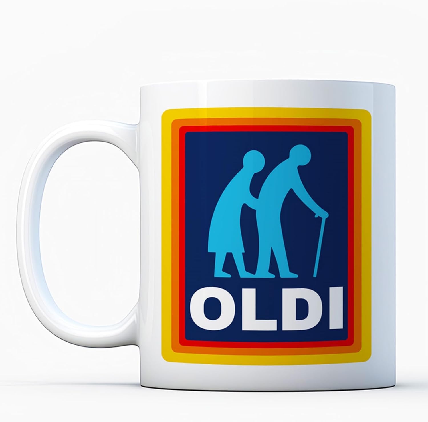 Oldi Couple Mug—A Novelty Old Large Mug with Heavy Duty Handle, Dino Coated and Sublimation Ceramic, Perfect for Birthdays, Christmas, and Other Celebrations as a Funny Gift (Oldi Couple, White)