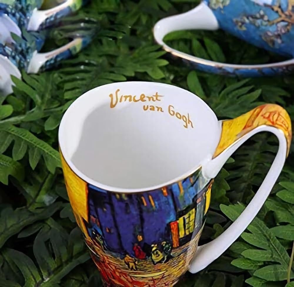 YBK Tech Bone China Coffee Mug, 16oz Large Tea Cup - Design Inspired by Van Gogh's Paintings (Night café) - Image 5