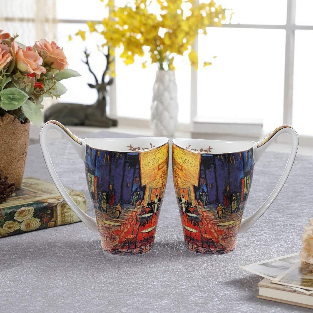 YBK Tech Bone China Coffee Mug, 16oz Large Tea Cup - Design Inspired by Van Gogh's Paintings (Night café) - Image 7