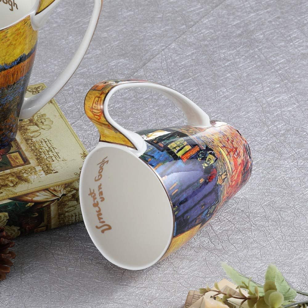 YBK Tech Bone China Coffee Mug, 16oz Large Tea Cup - Design Inspired by Van Gogh's Paintings (Night café) - Image 4