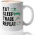 Stock Trader Coffee Mug – Eat Sleep Trade Repeat – Stock Market Traders Brokers Financial Adviser Trading Investor 11oz White