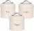 Tok Mark Traders Set of 3 Mini Canisters – Cream Steel Canisters Tea Sugar Coffee Canister Mugs Easy Storage for Office and Home, Gift Ideal for storing all your tea, coffee and sugar
