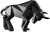 Bull Statue, 14 inches Resin Bulls Sculpture, Home Decor Stock Market Lucky Statues, Abstract Figurine Business Home Decoration Modern Accessories (Black).