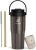 Coffee Cup Travel Mug 600ml – Stainless Steel Insulated Water Bottle, 2-in-1 Lid, Vacuum Thermal Cup, Leak-Proof Design, Keeps Drinks Hot 8H+ / Cold 24H – Work, Travel & Car (Titanium Grey)