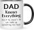 DAD Knows Everything Funny Dad Mug Ceramic Coffee Cup Insulated for Hot Drinks Hand Wash Only Father’s Day Christmas, Birthday Gifts from Youngsters Daughter Son (White)