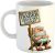 Grumpy Retired Trader Leave Me Alone Mug, Old Man on Deckchair Holding Sign, 11 oz Ceramic Mug