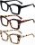 MMOWW 3 Pack Oversized Reading Glasses for Women Square Frame Fashion Style Blue Light Blocking Readers (Black+Brown Tortoiseshell+Tea Tortoiseshell, +2.5)