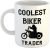 Coolest Biker Trader White Ceramic Hand Printed Mug