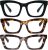 MMOWW 3 Pack Oversized Reading Glasses for Women Square Frame Fashion Style Readers Blue Light Blocking Reading Glasses (Black+Tortoiseshell+Grey-Blue Tortoiseshell, +1.5)