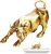 Mini Charging Bull Figurine – 15cm Resin Sculpture, Finance Luck Decor, Stock Market Desktop Shelf Office Meeting Room Display Business Reception Table Executive Gift Collectible Modern Art