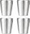 Stainless Steel Cups 4 Packs 10oz/300ml Stackable Double Wall Insulated Metal Shatterproof Cups Titanium-Plated Diamond Textured Surface Heat Resistant Dishwasher Safe (Silver – 4 Packs)