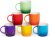 Stoneware Coffee Mugs Set of 6 – Durable & Large Capacity Ceramic Ombre Coffee Cups – Dishwasher & Microwave Safe – Colourful Gradient Ceramic Coffee & Tea Cup (325ml)