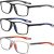 3 Pack TR90 Sports Reading Glasses for Men Blue Light Blocking With Spring Hinges Rectangle Lightweight Flexible and Trendy Design Anti UV/Eyestrain/Glare Computer Readers