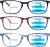 3 Pack Progressive Multifocal Reading Glasses Women Men, Blue Light Blocking Computer Readers with Spring Hinges