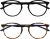 OPULIZE MET Blue Light Blocking Glasses for Women Men, Slim Round Frame with Spring Hinges and Scratch Resistant, Computer Glasses with Anti-Reflective, Black,Brown, (Pack of 2)