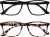 OPULIZE NYX Blue Light Blocking Reading Glasses – Anti-Glare Computer and Gaming Eyewear – 2 Pack – UV and Eyestrain Protection – Rectangular Frame – Black Brown – Men Women – + 1.50