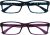 OPULIZE PEP Reading Glasses for Women Men, Large Rectangular Designer Frame with Spring Hinges, Scratch Resistant, Blue, Purple +3.5 (Pack of 2)
