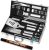 ROMANTICIST 29pcs BBQ Grill Tool Set for Men Dad, Heavy Duty Stainless Steel Grill Utensils Set, Non-Slip Grilling Accessories Kit with Thermometer, Mats in Aluminum Case for Travel, Outdoor Silver