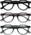 OPULIZE RIO Blue Light Blocking Glasses – 3-Pack – Flat Top Frame – Black, Green, Grey – Mens Womens – Spring Hinges – BBB53-167