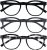 OPULIZE BLU Blue Light Blocking Glasses for Women Men – 3 Pack – Cool Round Frame – Anti-Glare Computer and Gaming Eyewear – UV and Eyestrain Protection – Improve Sleep – Black Grey Tort +0.00